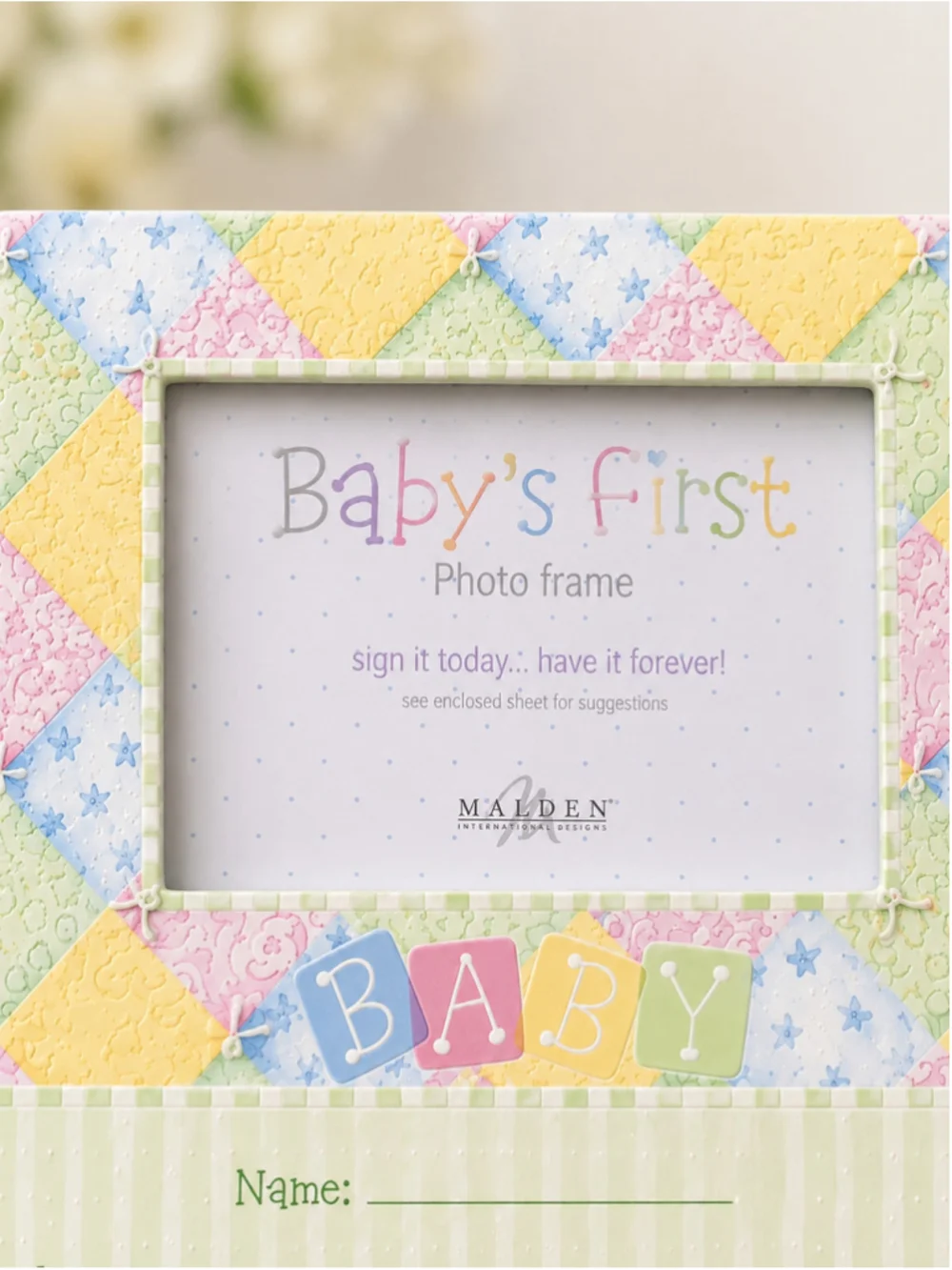 Malden International Designs Baby’s First Photo Frame – Gender Neutral – 10” x 8